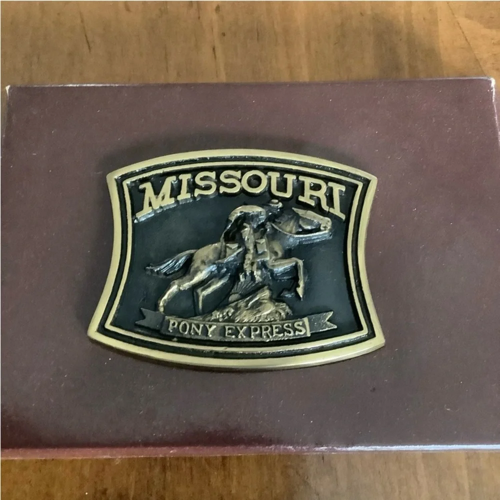Vintage Registered #JO-02580 1980 Pony Express Belt Buckle